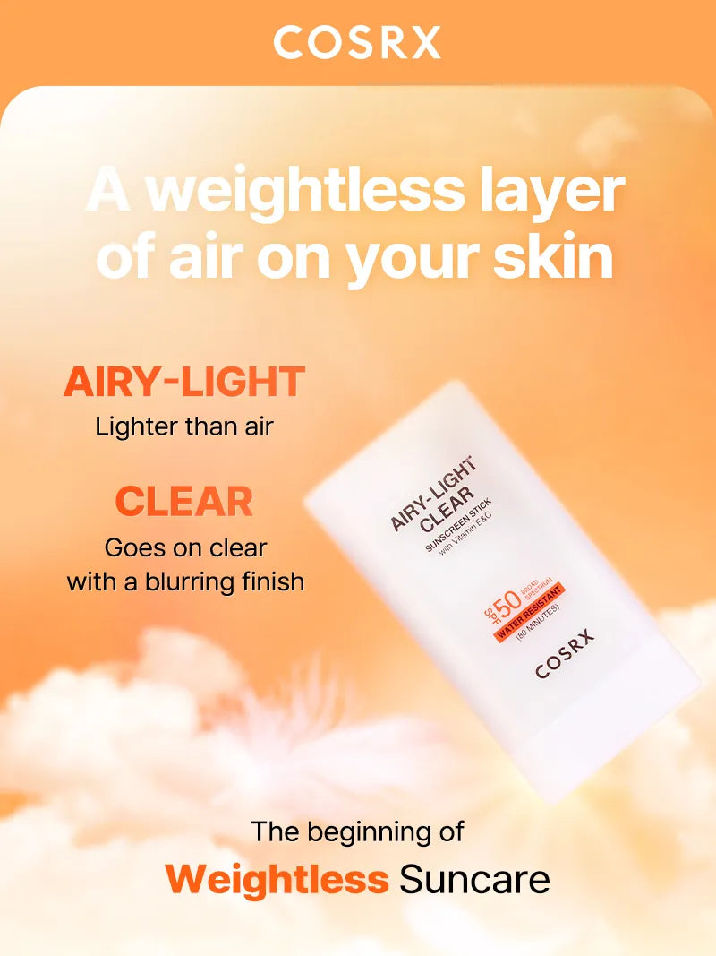 COSRX AIRY-LIGHT CLEAR SUNSCREEN STICK