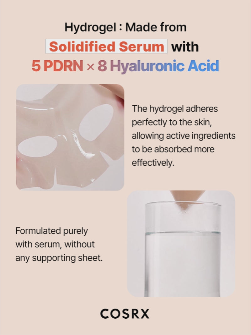COSRX 5 PDRN Hyaluronic Acid Vital Hydrating Hydrogel Mask – COSRX