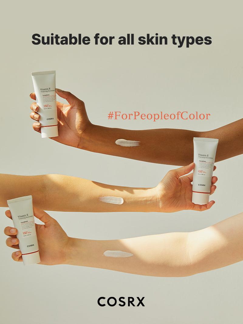 COSRX Vitamin E Sunscreen SPF 50+ | Dewy Finish, No White Cast